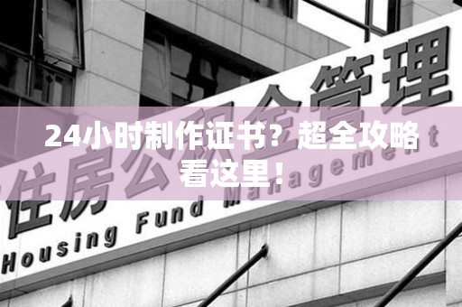 新罗24小时制作证书？超全攻略看这里！
